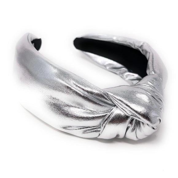 Silver Metallic Knotted Headband - Greige Goods