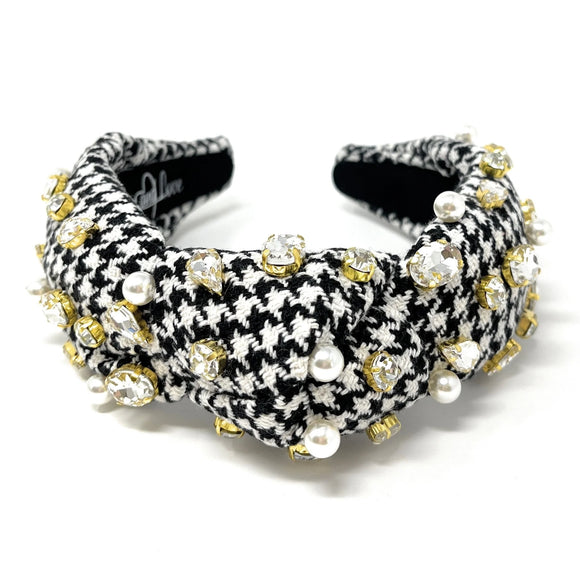 Houndstooth Knotted Headband - Greige Goods