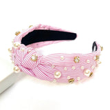 Pink Striped Knot Headband - Greige Goods