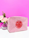 Sorority Seersucker Cosmetic Bag - Greige Goods
