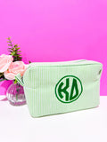 Sorority Seersucker Cosmetic Bag - Greige Goods
