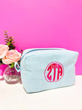 Sorority Seersucker Cosmetic Bag - Greige Goods