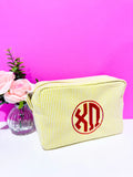 Sorority Seersucker Cosmetic Bag - Greige Goods