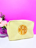 Sorority Seersucker Cosmetic Bag - Greige Goods