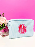 Sorority Seersucker Cosmetic Bag - Greige Goods