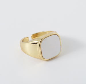 Mother of Pearl Signet Ring