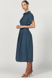 Plisse Midi Dress - Greige Goods