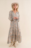 Dobby Floral Maxi Dress - Greige Goods