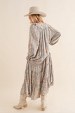 Dobby Floral Maxi Dress - Greige Goods