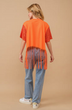 Football Sequin Fringe Tee - Greige Goods