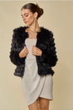 Faux Fur Open Front Jacket - Greige Goods