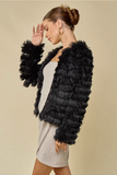 Faux Fur Open Front Jacket - Greige Goods