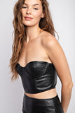 Strapless Leather Corset Top - Greige Goods