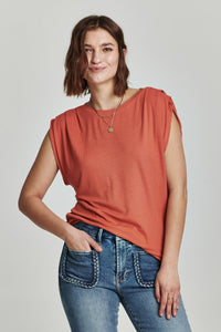 Ilona Pleated Tank - Greige Goods