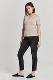 Raquel Angled Neckline Top - Greige Goods