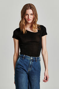 Raquel Angled Neckline Top - Greige Goods