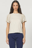 Francie Flutter Sleeve Top - Greige Goods