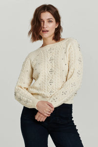 Carlotta Embellished Sweater - Greige Goods