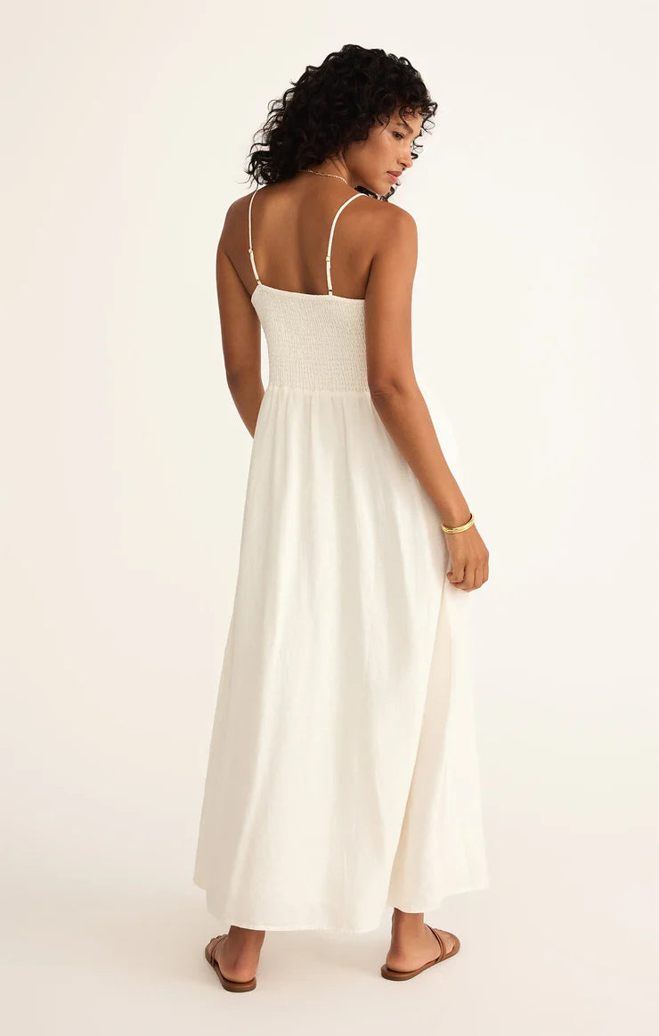 Z SUPPLY Women's Bayside Linen Maxi Dress, White, Large