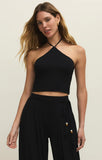 Lydia Cropped Halter Top - Greige Goods