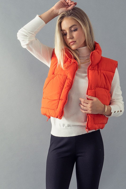 Quilt Cropped Puffer Vest