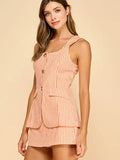 Round Neckline Sleeveless Romper - Greige Goods