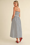 Striped Flare Midi