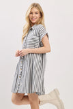 Striped Button Down Dress - Greige Goods
