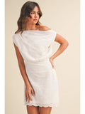 Asymmetric Off Shoulder Dress - Greige Goods