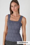 Lace Square Neck Tank - Greige Goods