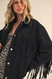 Suede Tassel Jacket - Greige Goods