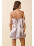 Bow Detail Satin Dress - Greige Goods