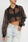 Organza Cropped Shirt - Greige Goods