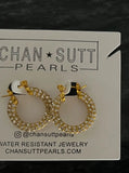 Gold Diamond Hoops - Greige Goods