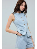 Denim Shorts & Vest Set