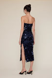 Sequin Side Slit Tube Midi - Greige Goods