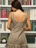 Gingham Square Neck Mini Dress - Greige Goods