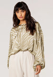 Zebra Satin Top - Greige Goods