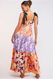 Multi Floral Tie Strap Maxi