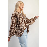 Floral Printed Blouse - Greige Goods
