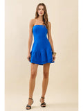 Strapless Ruffle Mini Dress - Greige Goods
