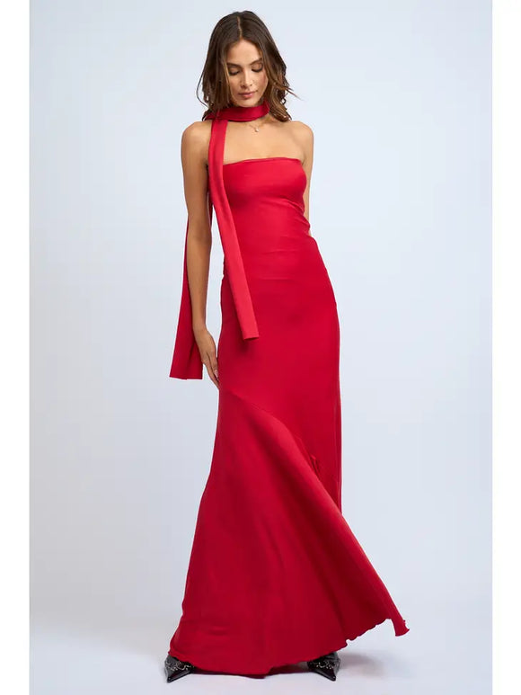 Strapless Fitted Maxi Dress - Greige Goods