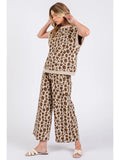 Leopard Scuba Top & Pant Set - Greige Goods