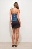 Strapless Denim Bustier Top