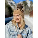 Leopard Pom Beanie