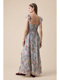 Floral Side Slit Maxi Dress - Greige Goods