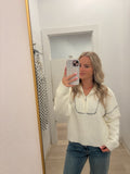 Quarter Zip Stitching Sweater