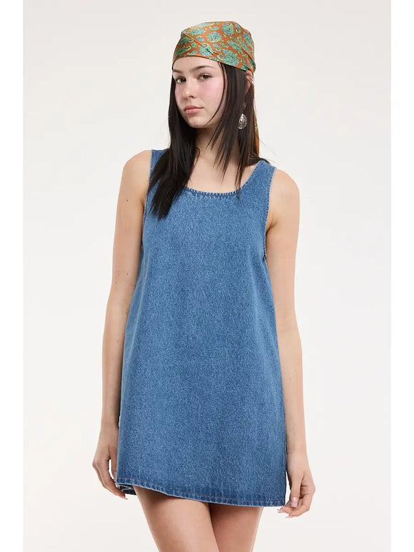 Denim Babydoll Mini Dress S
