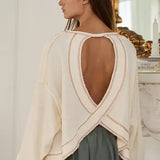 Open Back Oversized Crop