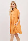 Button Front Shirt Dress - Greige Goods